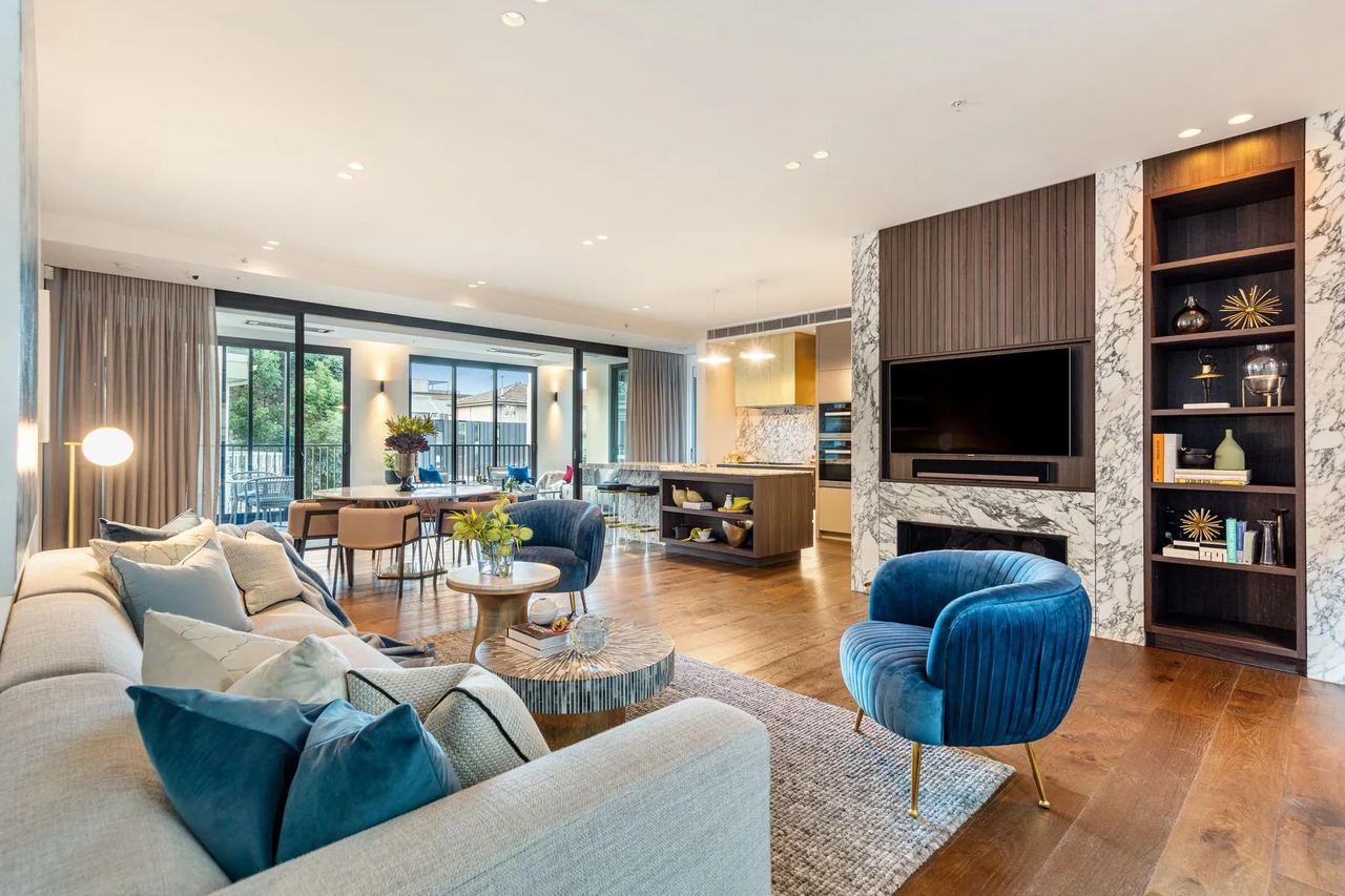 The Lyall Residences, South Yarra — living room