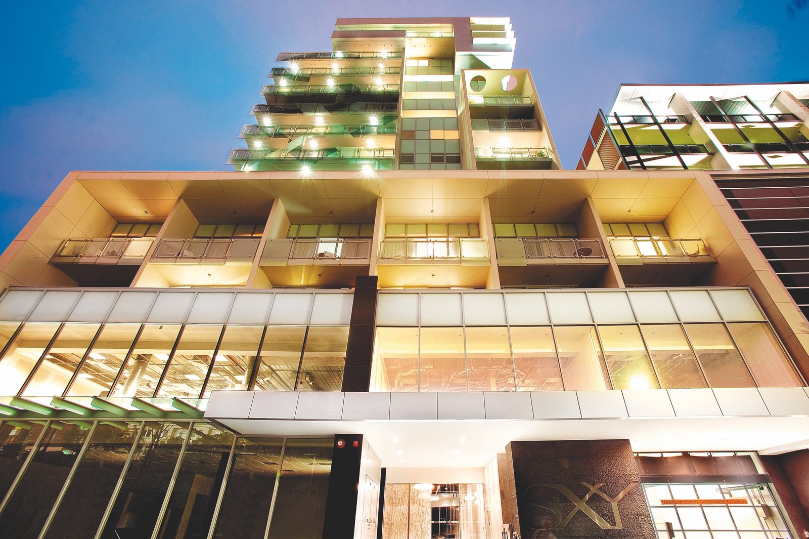 SXY, South Yarra, VIC — the pool terrace at dusk