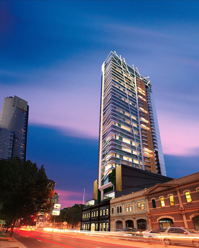 WRAP Residences, Southbank, VIC — exterior, street elevation